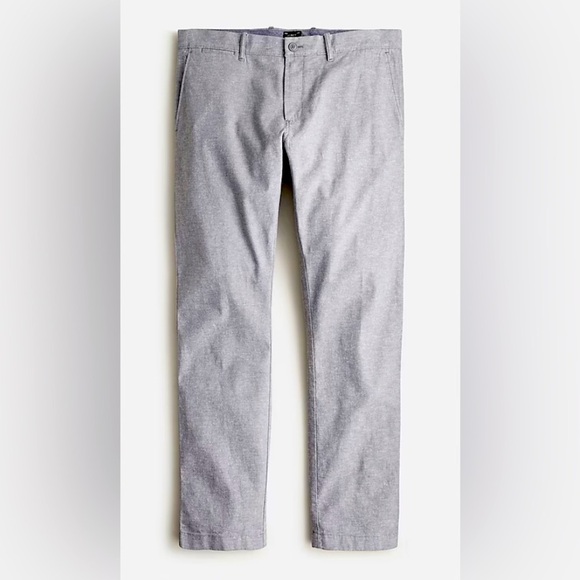NEW- J. Crew 484 Slimfit pant in stretch slub cotton/linen blend Salt Grey